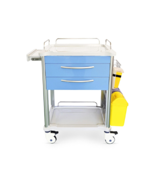 Carro Médico com 2 Gavetas com Grade Lateral